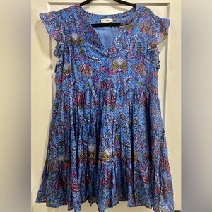 Roller Rabbit Pippa Amanda Star Blue and Pink Patterned Dress